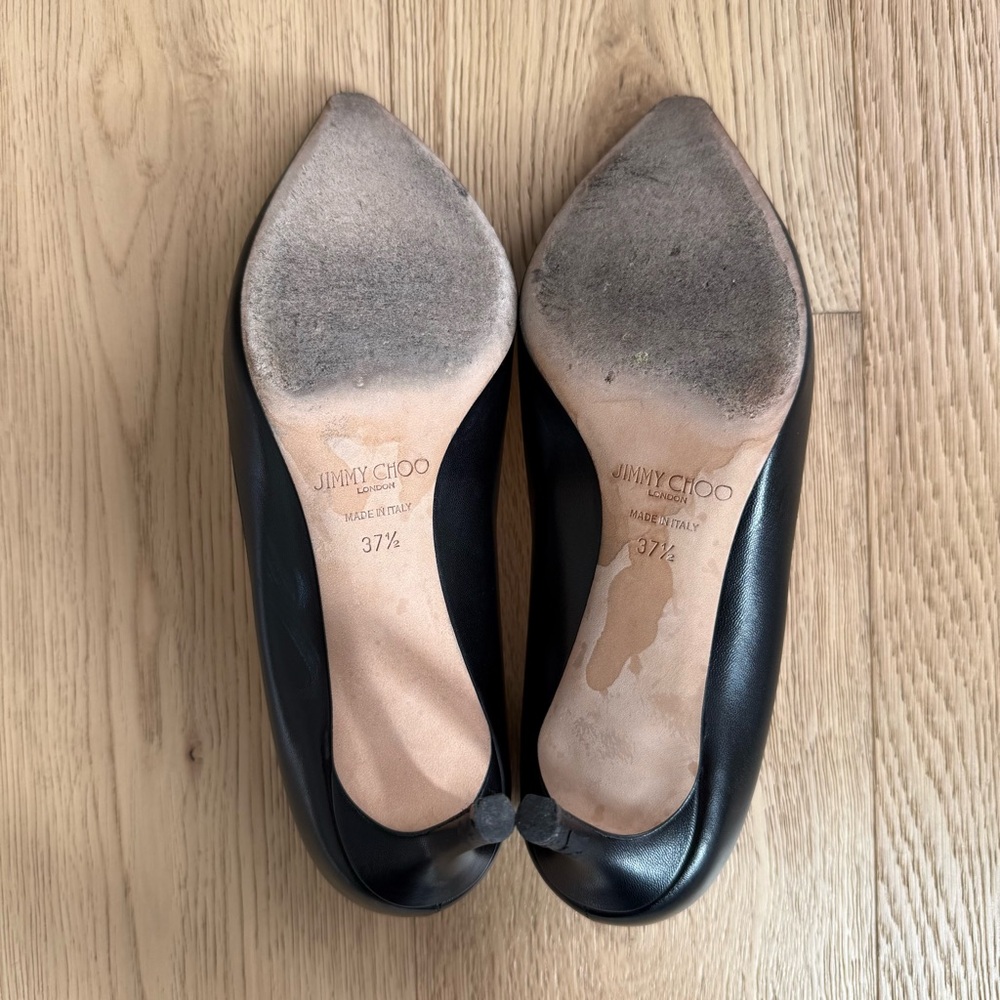 Jimmy Choo Romy 60 Black Kid Leather Pointed-Toe Pumps - Picture 9 of 12
